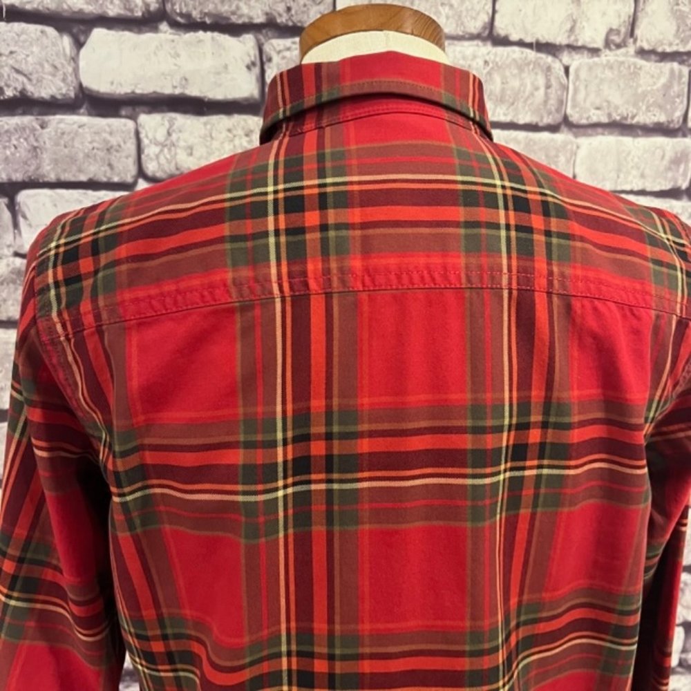 Lauren Ralph Lauren Red & Green Plaid Long Sleeve Top Size PM - Picture 7 of 11